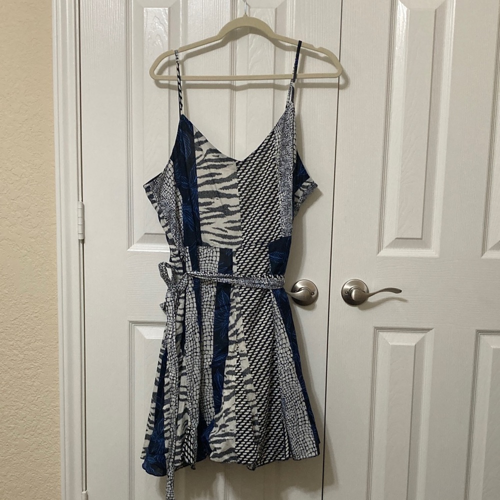 Banana Republic Blue and White Patterned Dress